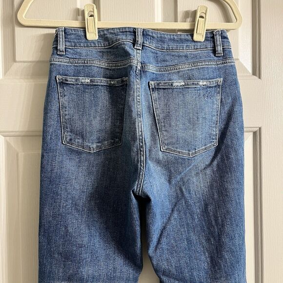 DL1961 Wom Jeans Sz27 Jerry High Rise Straight Linden Distressed Raw Hem Stretch - Picture 6 of 12